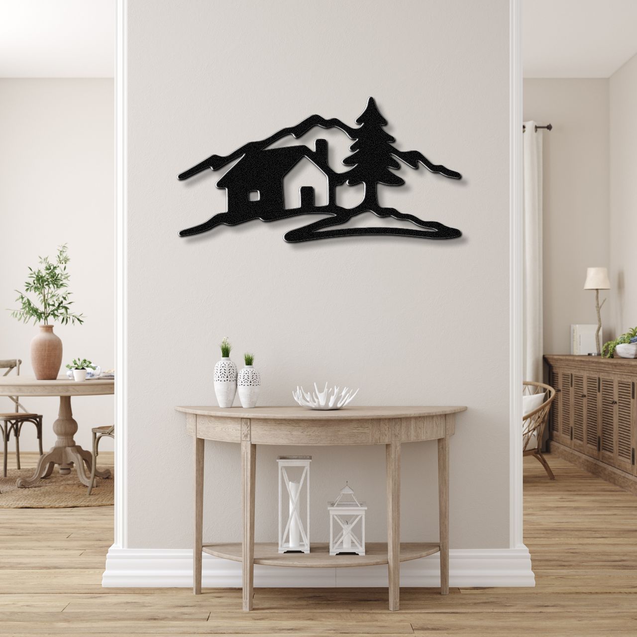 Mountain Cabin Metal Wall Art