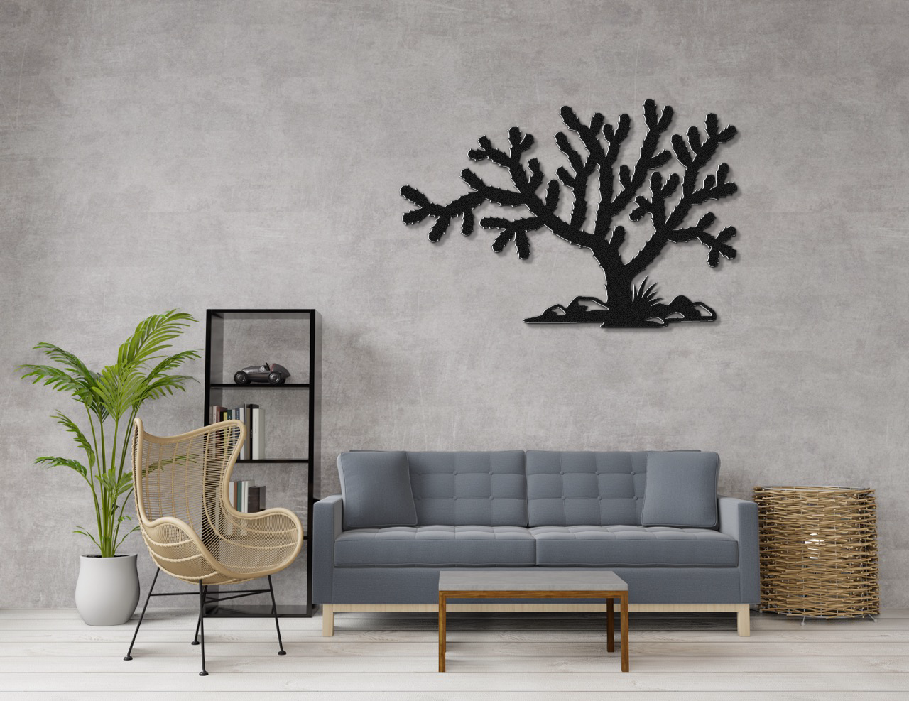 Cholla Cactus Metal Wall Art