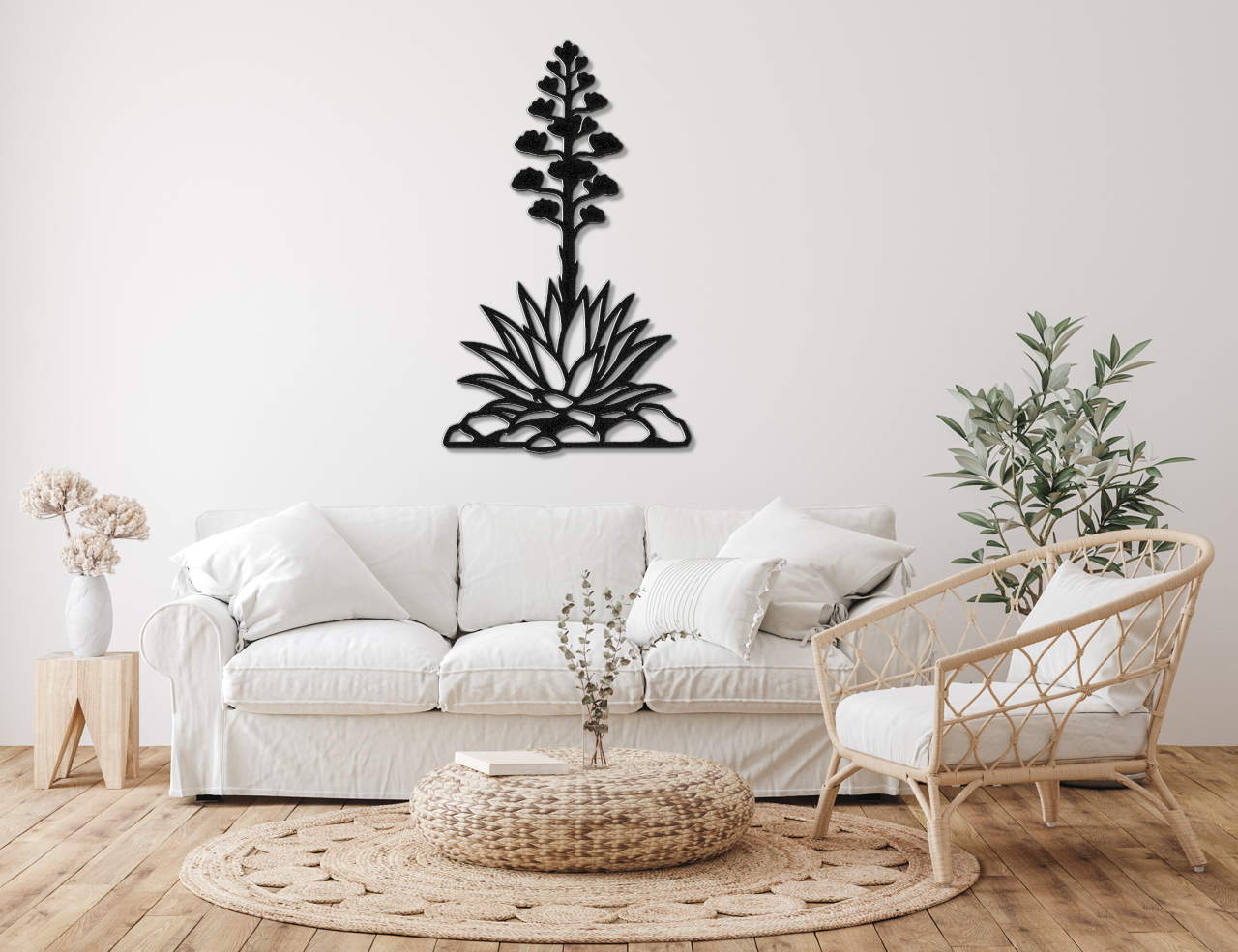 Blooming Agave Metal Wall Art