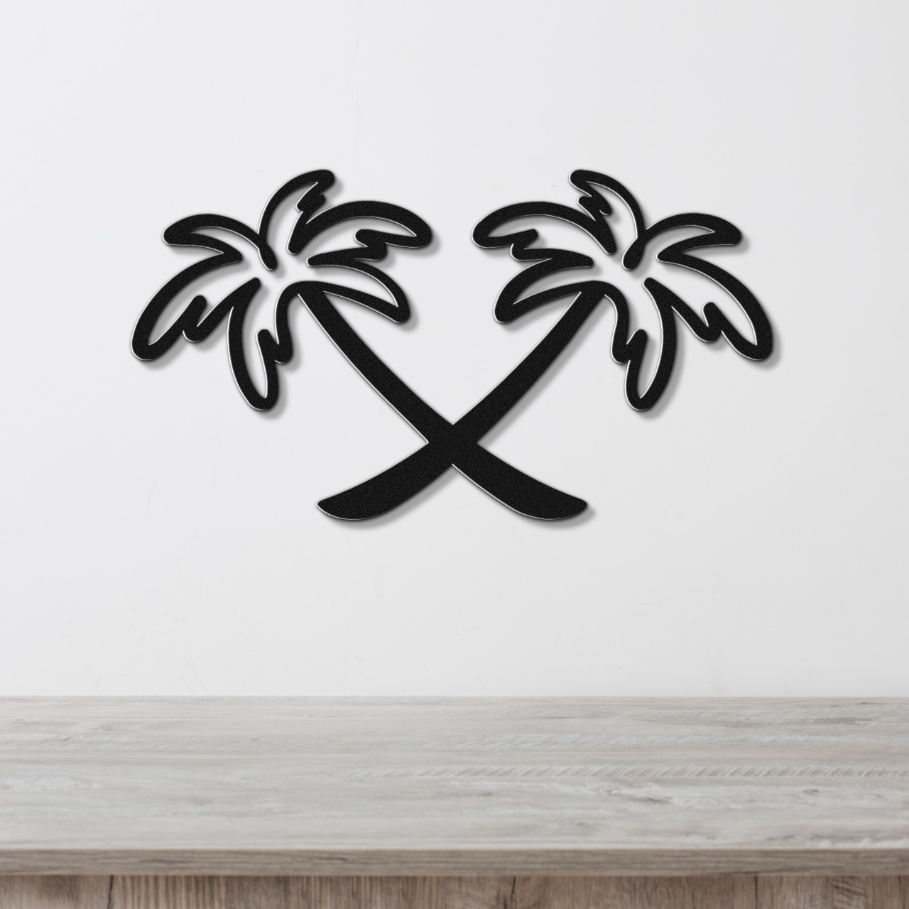 Twin Palm Tree Metal Wall Art