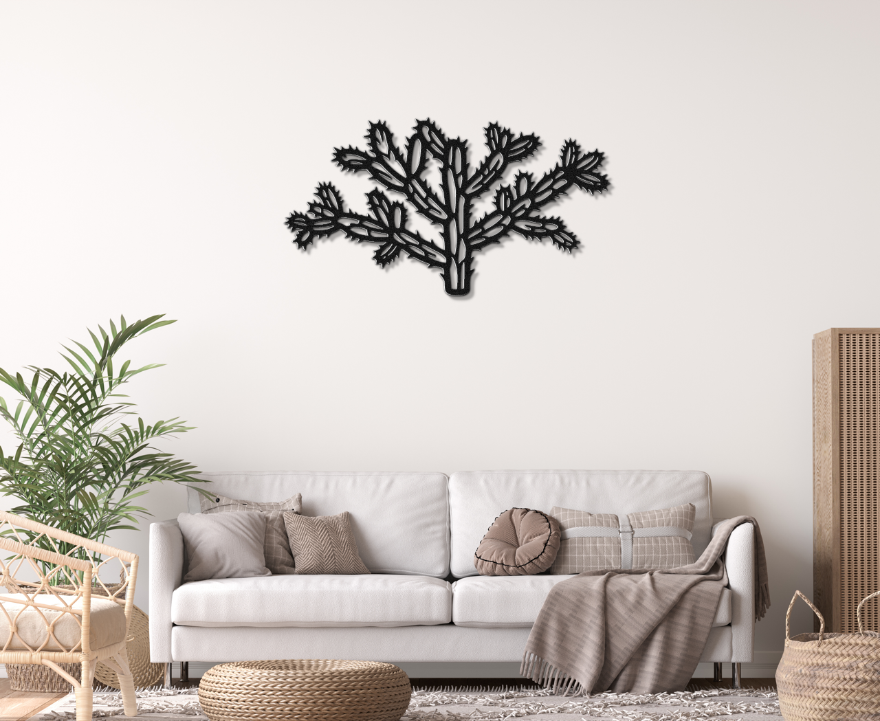 Cholla Cactus Metal Wall Art
