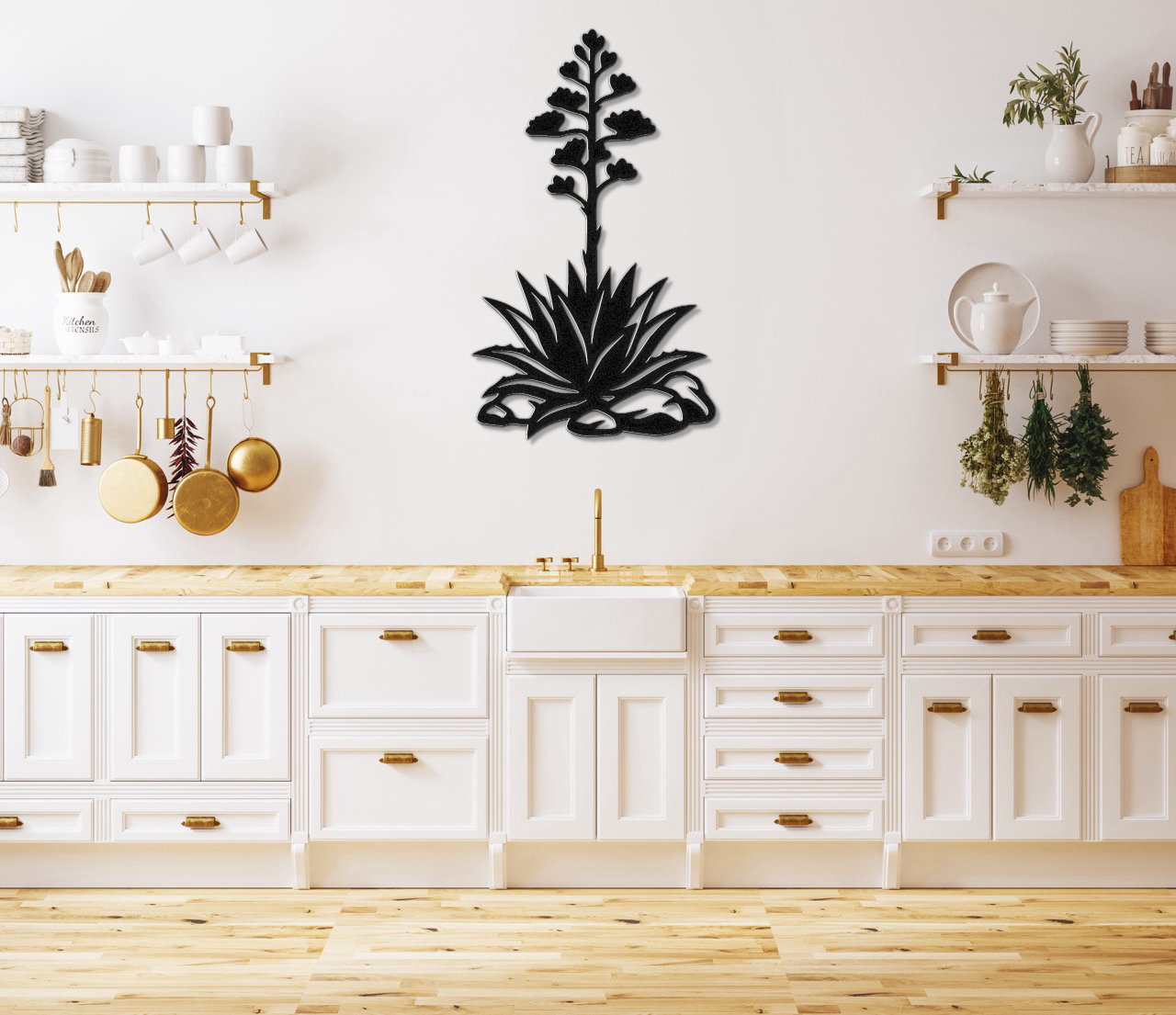 Blooming Agave Metal Wall Art
