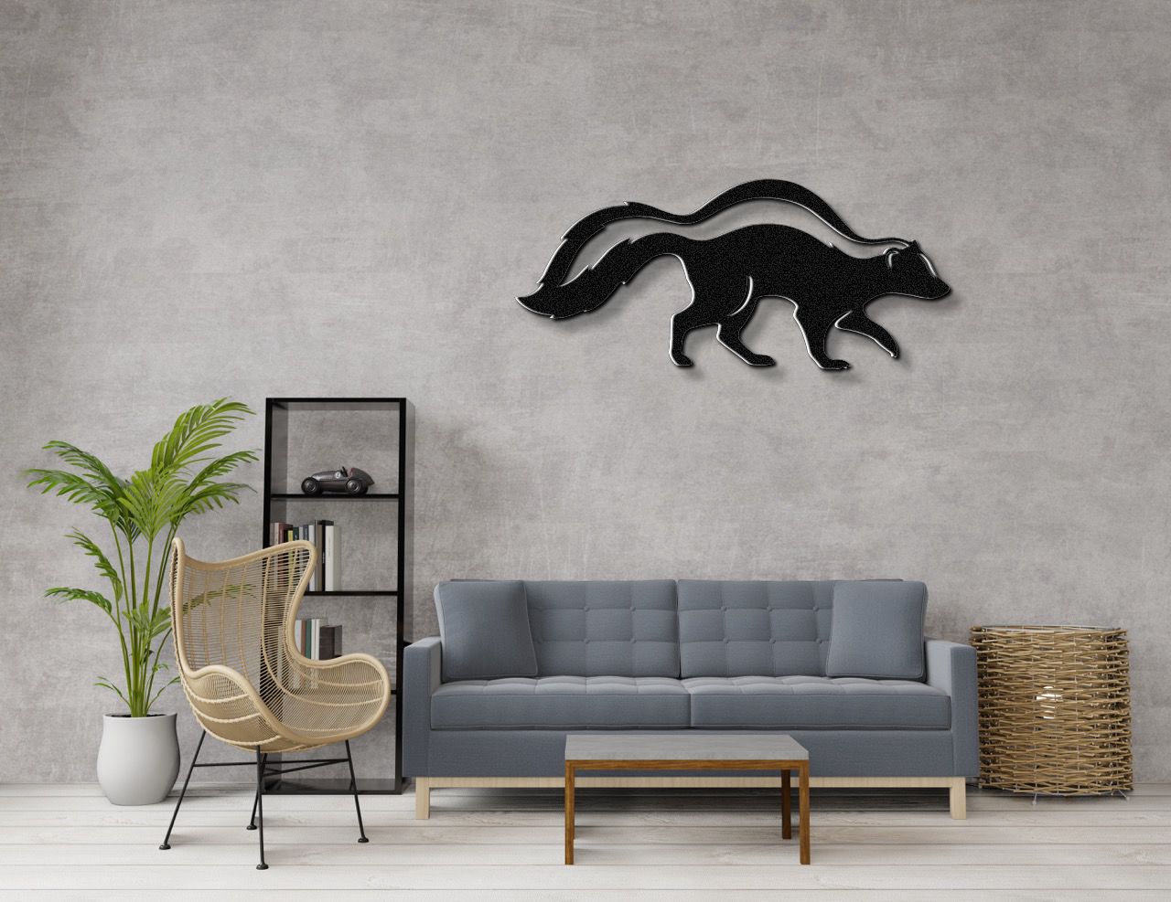 Sneaky Skunk Metal Wall Art