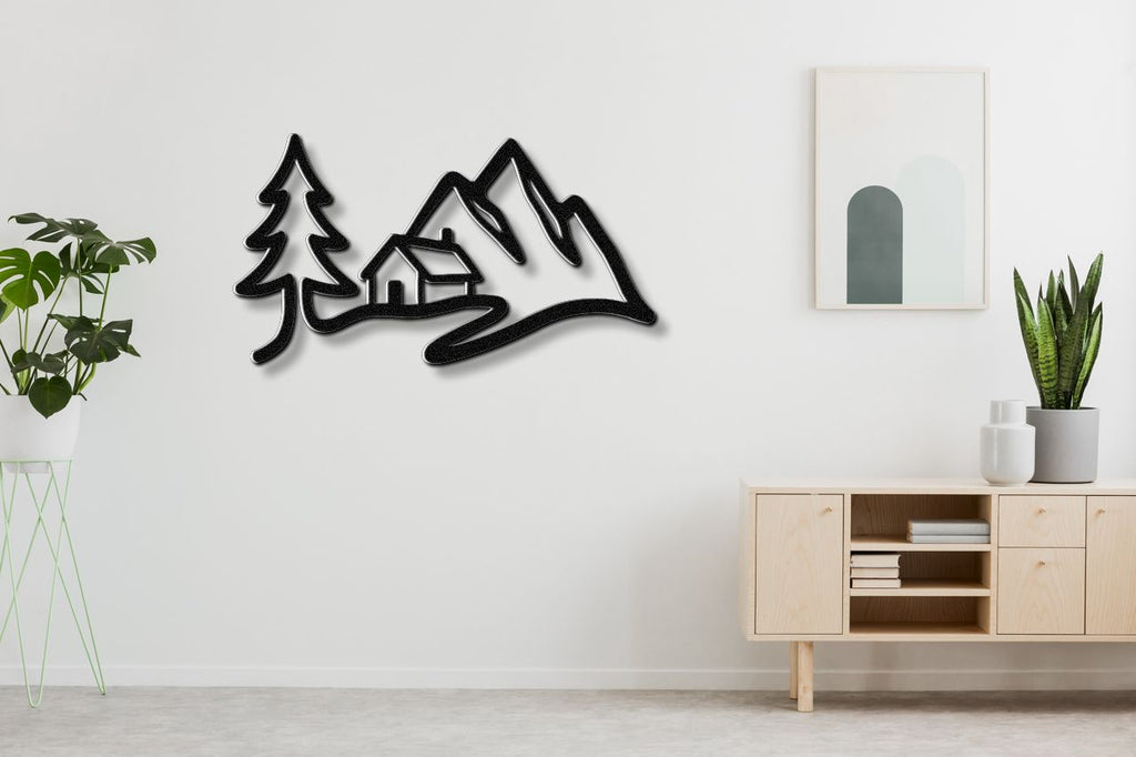 Mountain Cabin Metal Wall Art