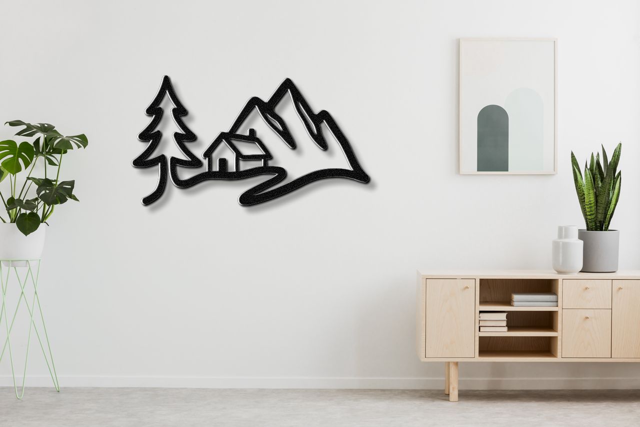 Mountain Cabin Metal Wall Art
