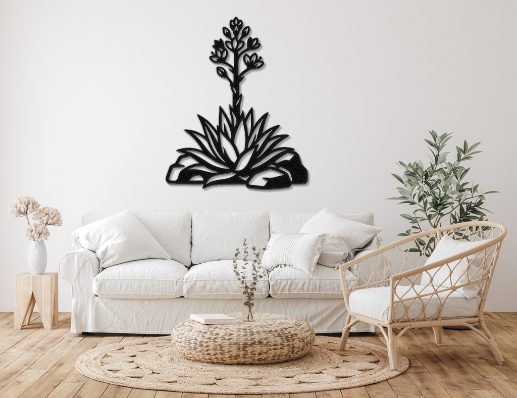Blooming Agave Metal Wall Art