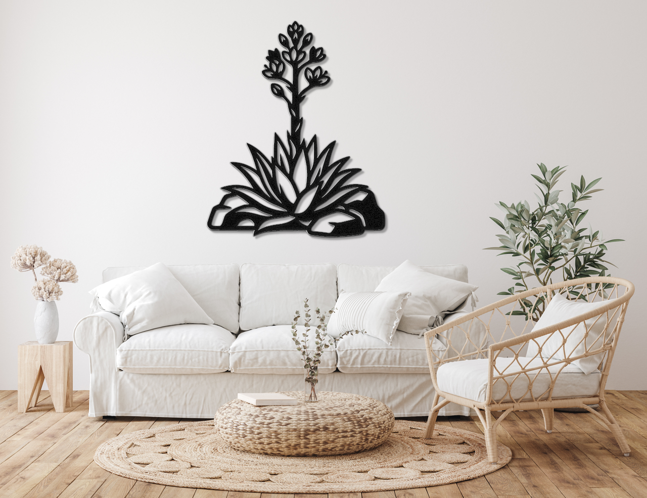 Blooming Agave Metal Wall Art
