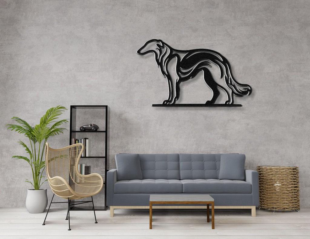 Borzoi Dog Metal Wall Art