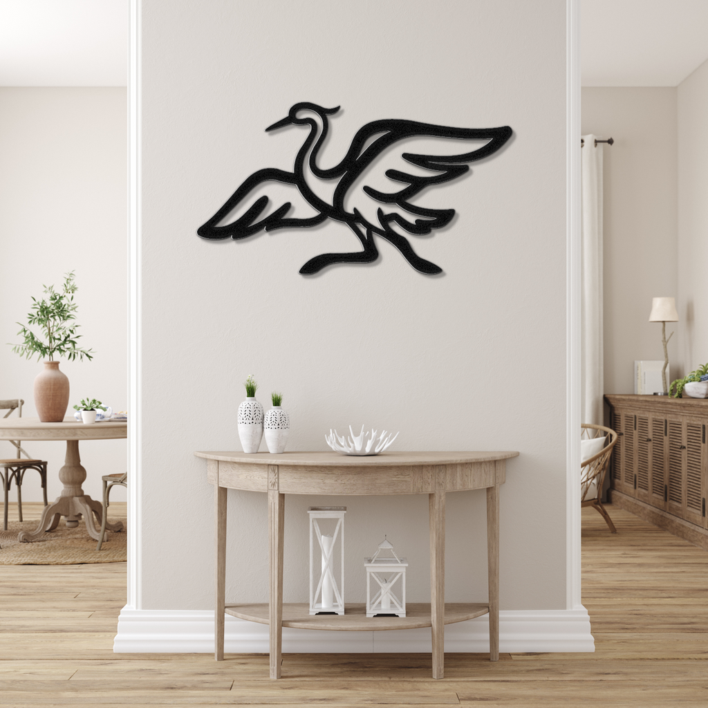 Crane Metal Wall Art