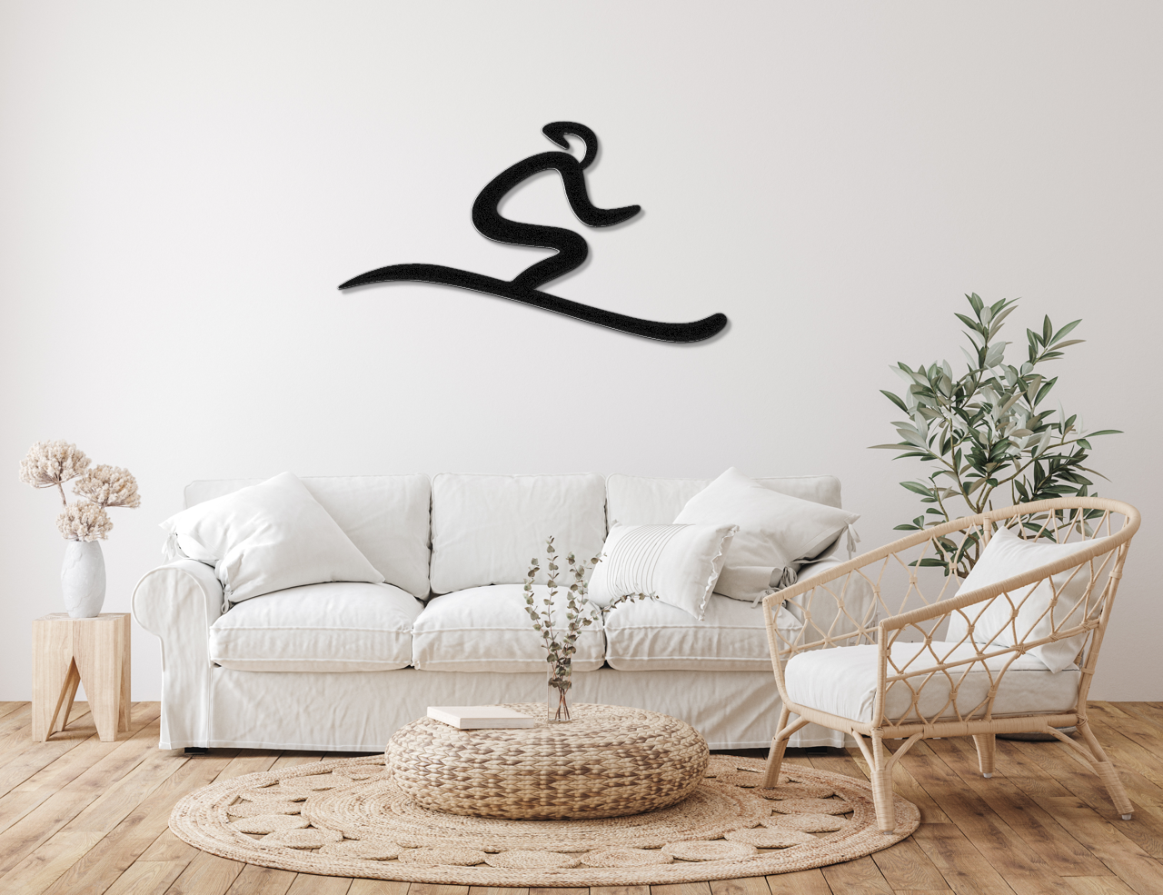 Skiing Metal Wall Art