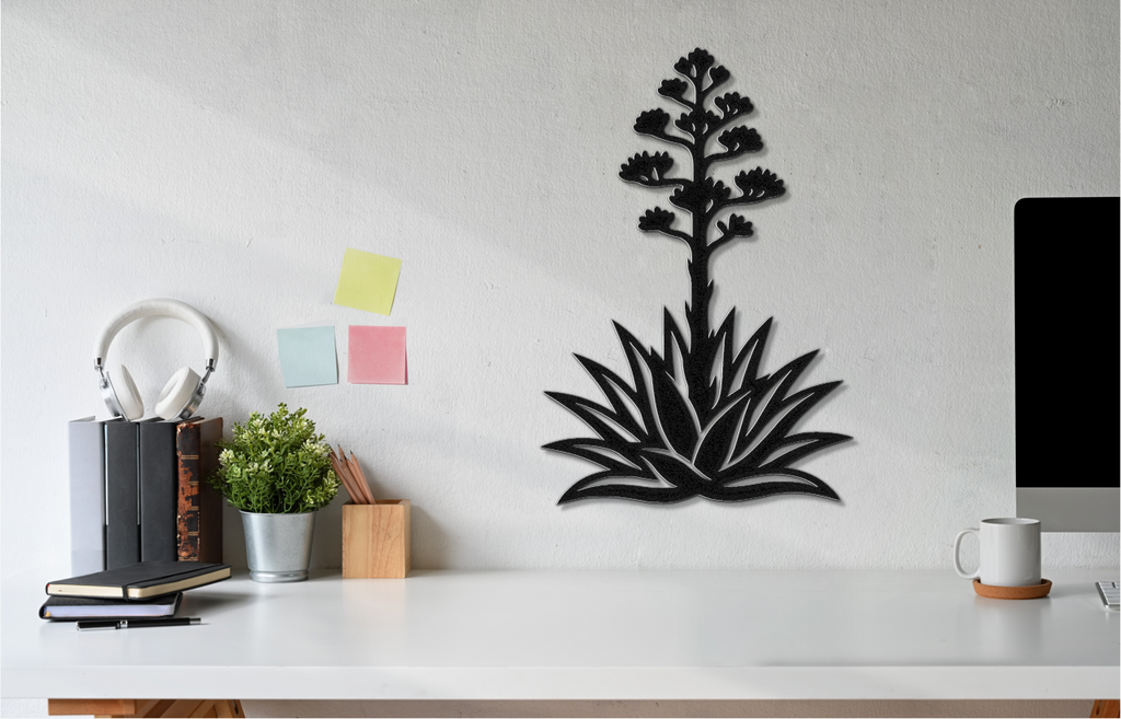 Blooming Agave Metal Wall Art