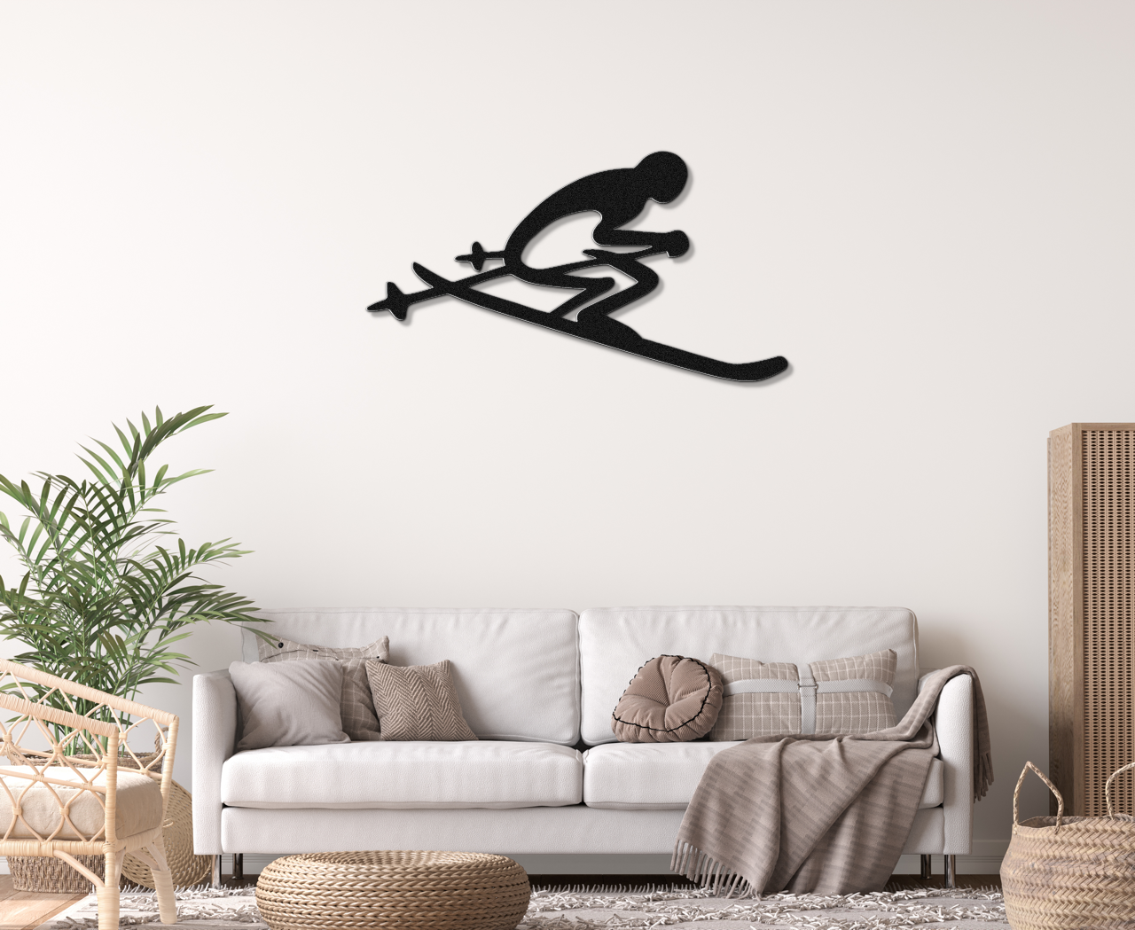 Skiing Metal Wall Art