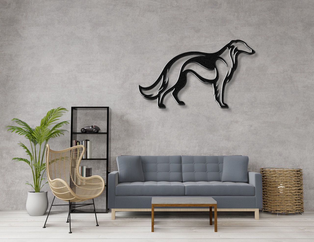 Borzoi Dog Metal Wall Art