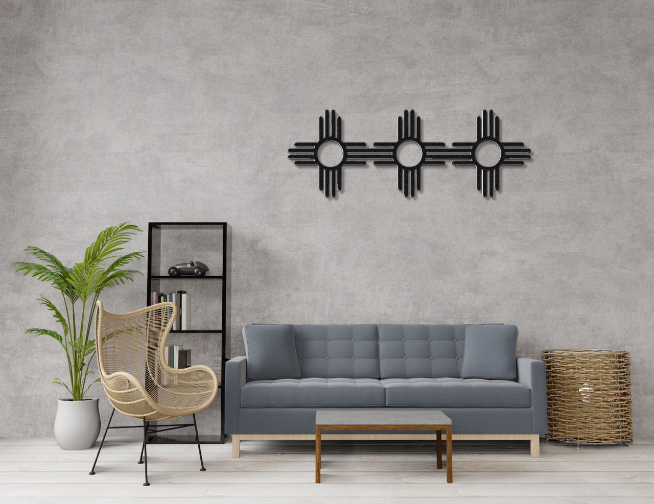 Zia Sun Symbol Trio Metal Wall Art