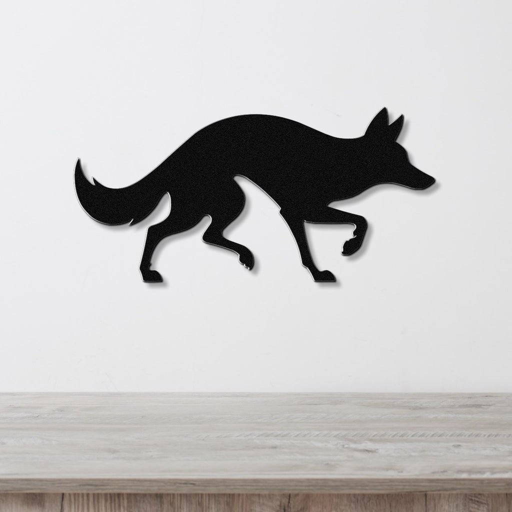 Sneaky Coyote Metal Wall Art
