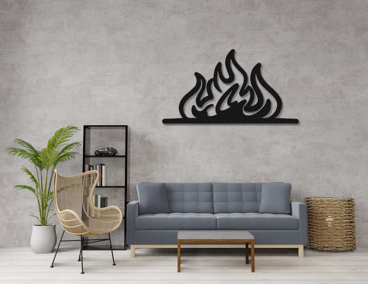 Abstract Fire Metal Wall Art