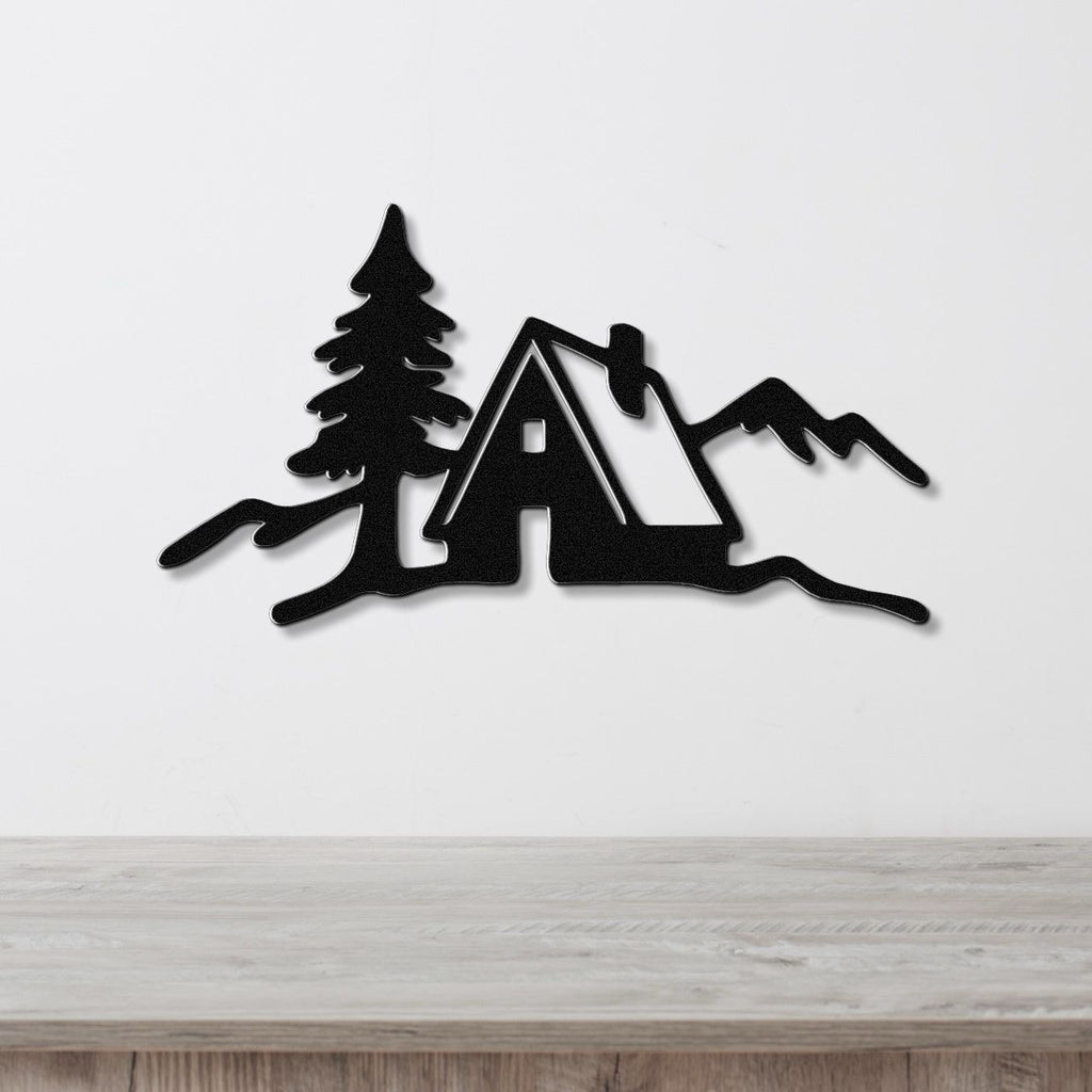 Mountain Cabin Metal Wall Art