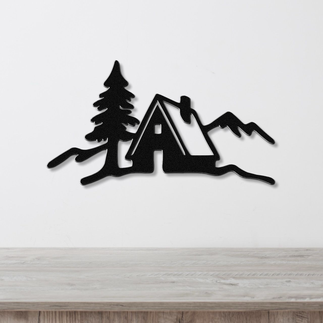 Mountain Cabin Metal Wall Art