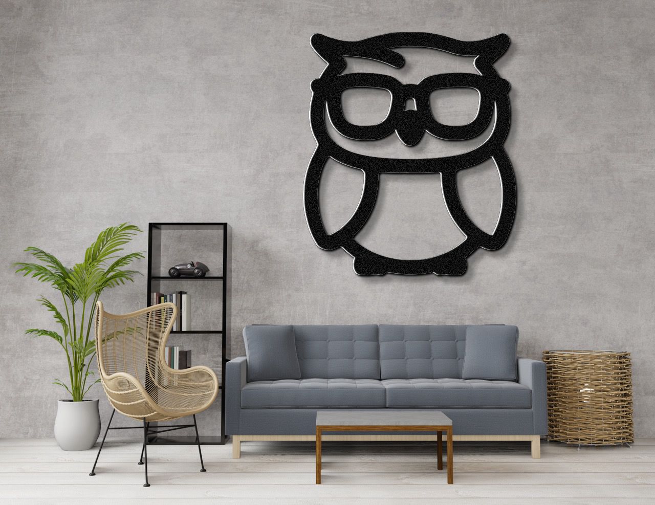 Nerdy Owl Metal Wall Art
