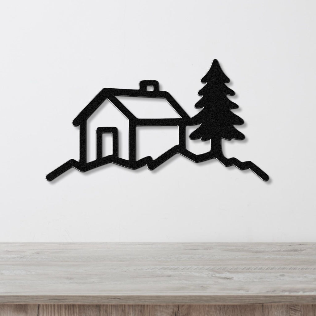 Mountain Cabin Metal Wall Art