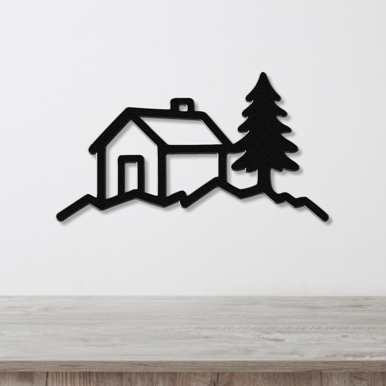Mountain Cabin Metal Wall Art