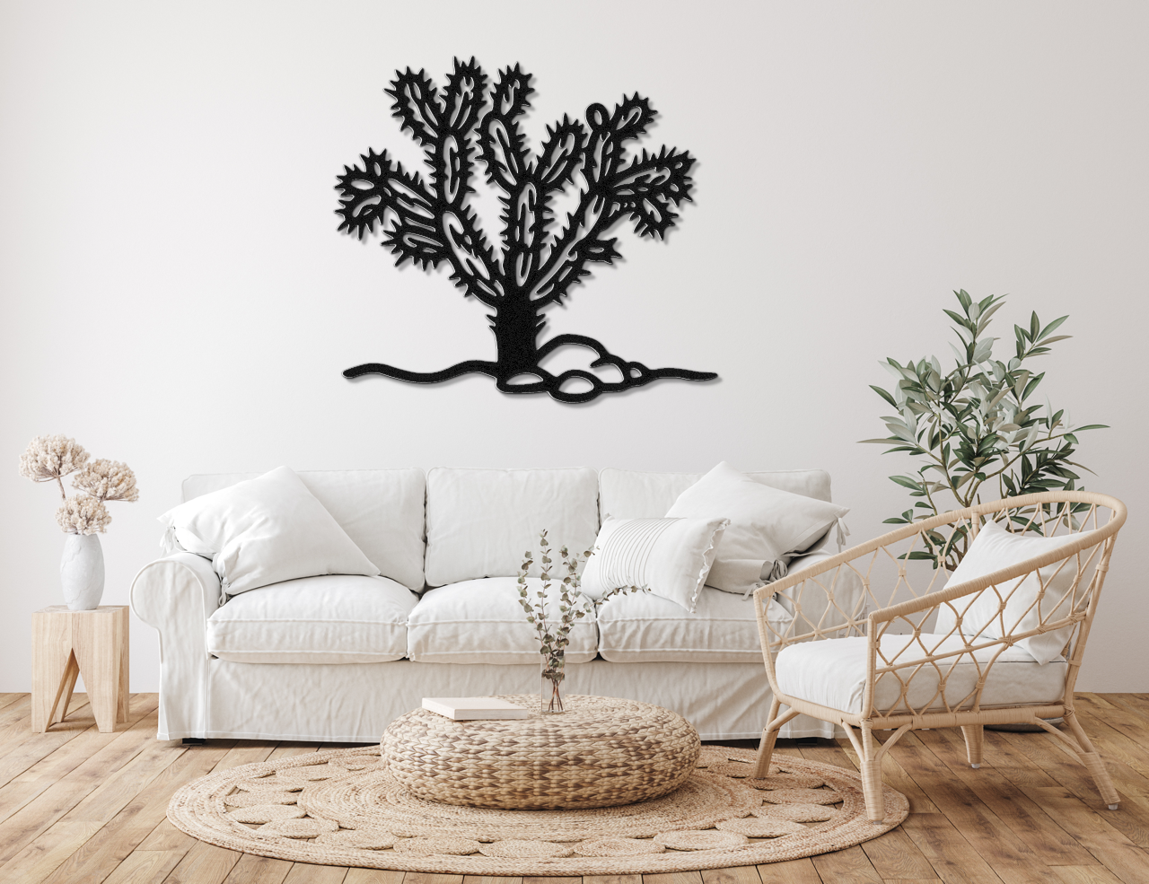 Cholla Cactus Metal Wall Art
