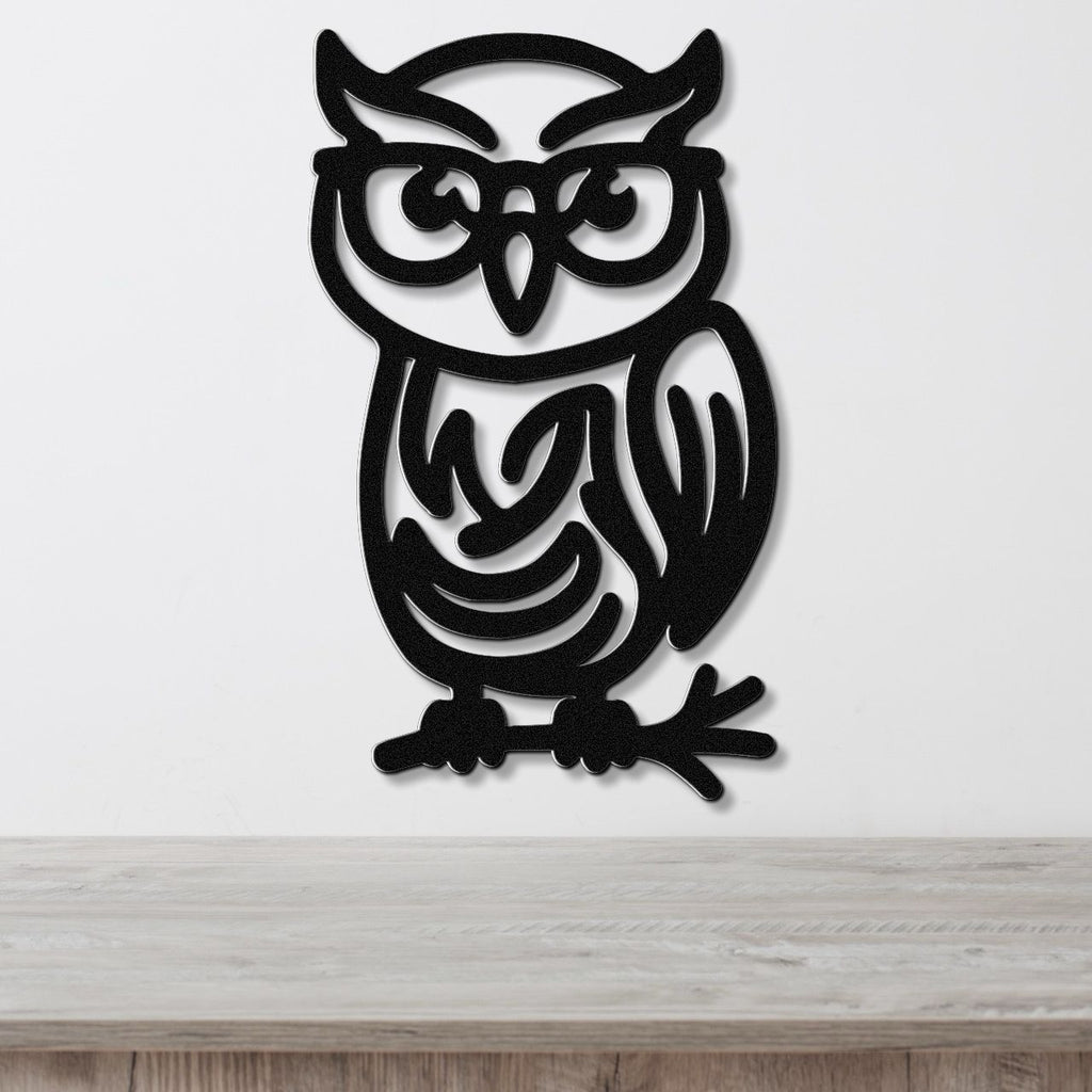 Nerdy Owl Metal Wall Art