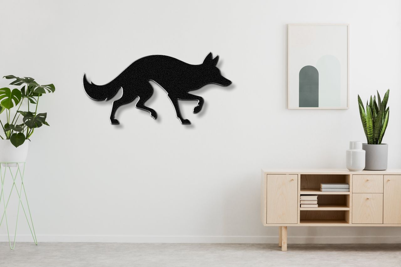 Sneaky Coyote Metal Wall Art