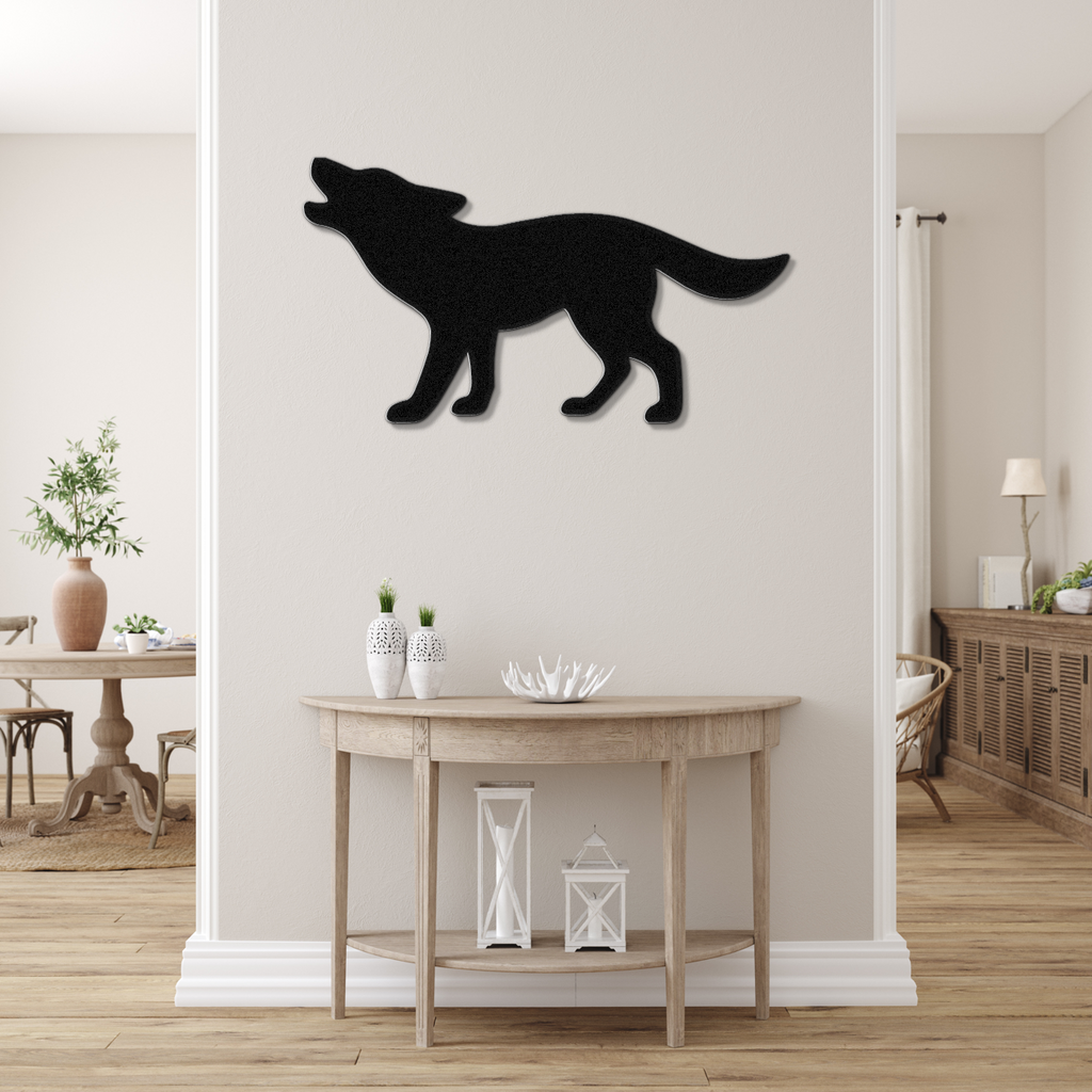 Howling Coyote Metal Wall Art