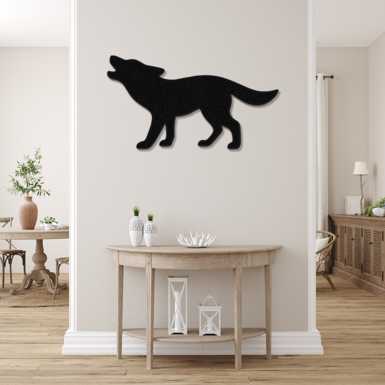 Howling Coyote Metal Wall Art