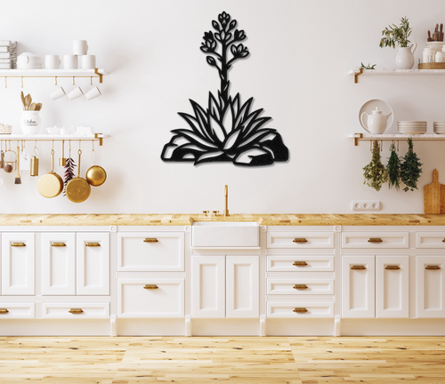 Décoration Murale en Métal Agave en Fleur