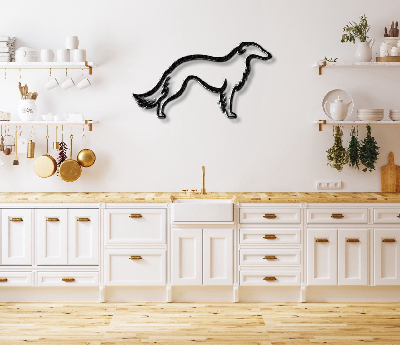 Borzoi Dog Metal Wall Art