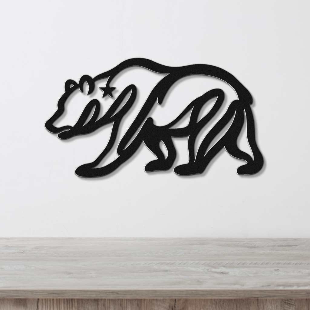 California Bear Metal Wall Art