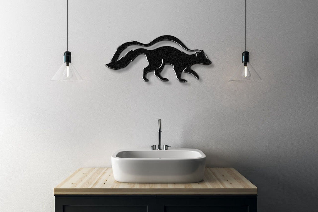 Sneaky Skunk Metal Wall Art