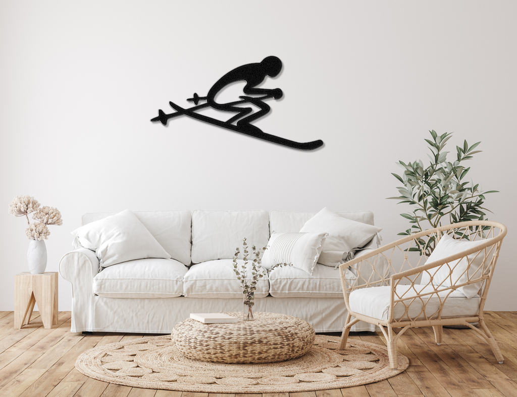 Skiing Metal Wall Art