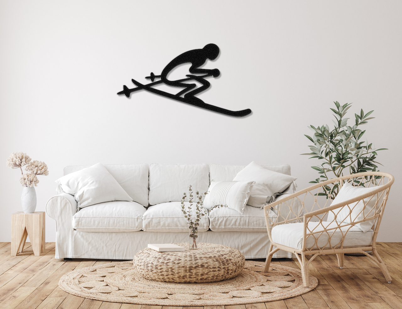 Skiing Metal Wall Art