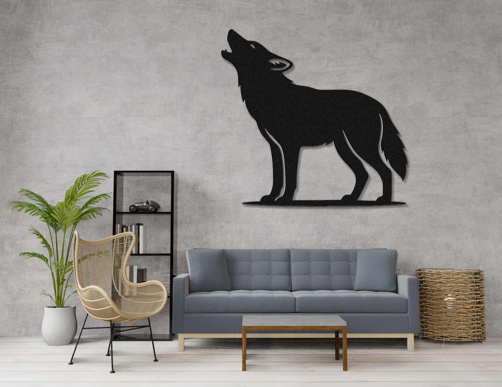 Howling Coyote Metal Wall Art