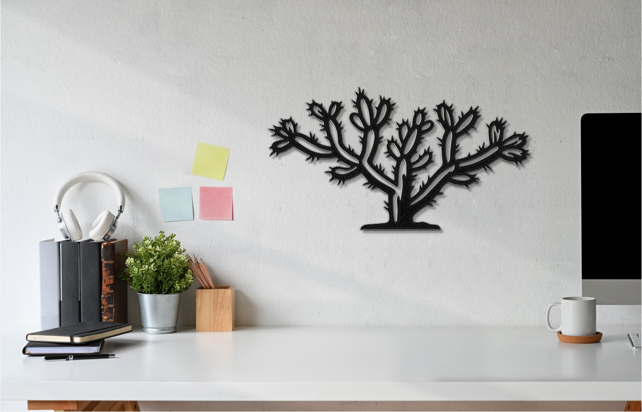 Cholla Cactus Metal Wall Art