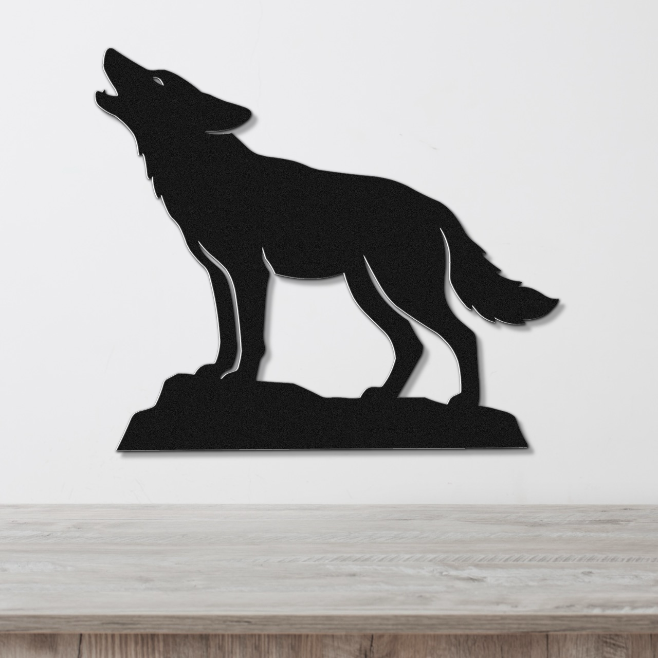 Howling Coyote Metal Wall Art