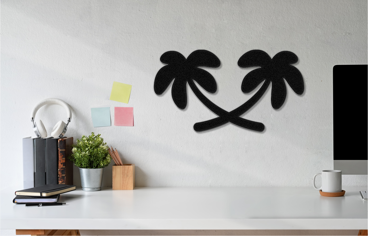 Twin Palm Tree Metal Wall Art