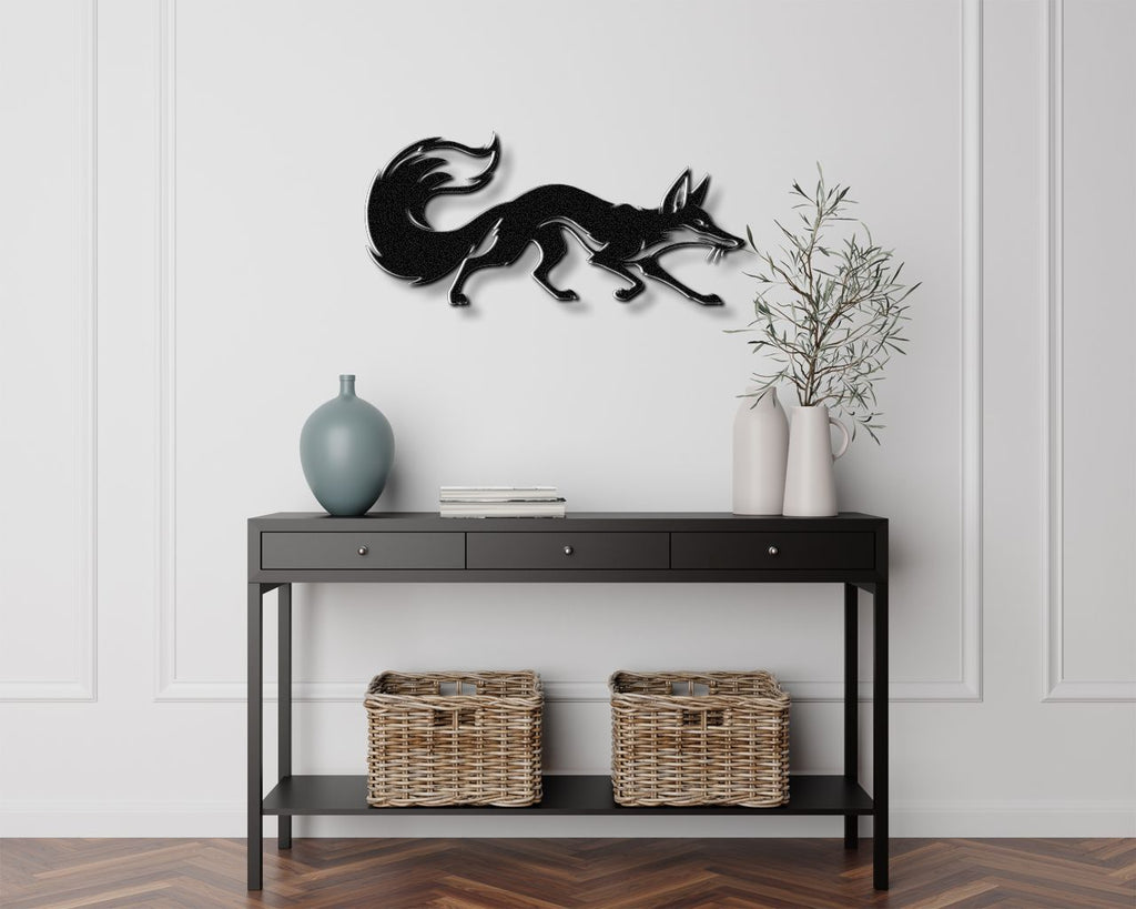 Sneaky Fox Metal Wall Art