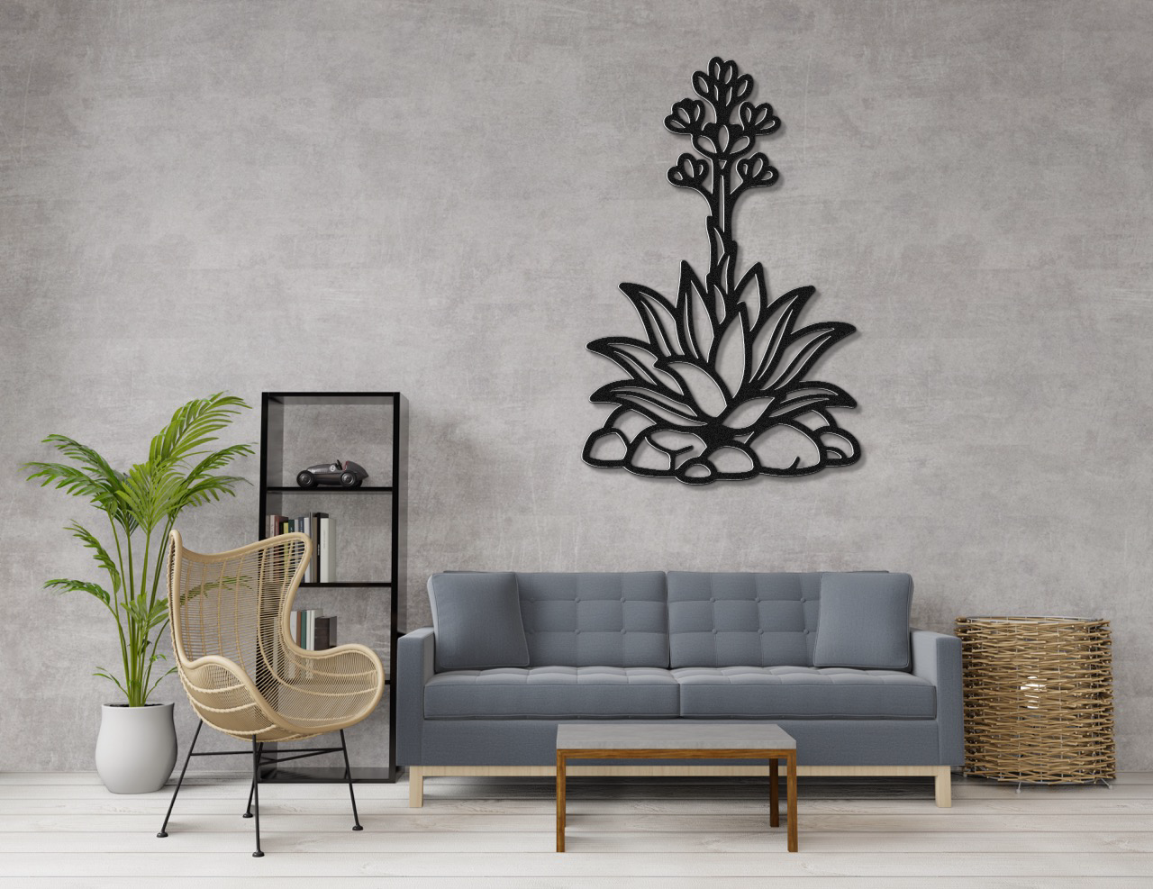 Blooming Agave Metal Wall Art