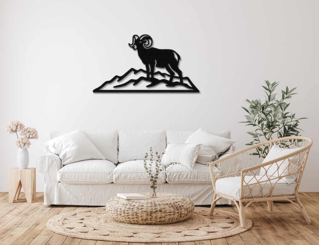 Mountain Bighorn Sheep Metal Wall Art