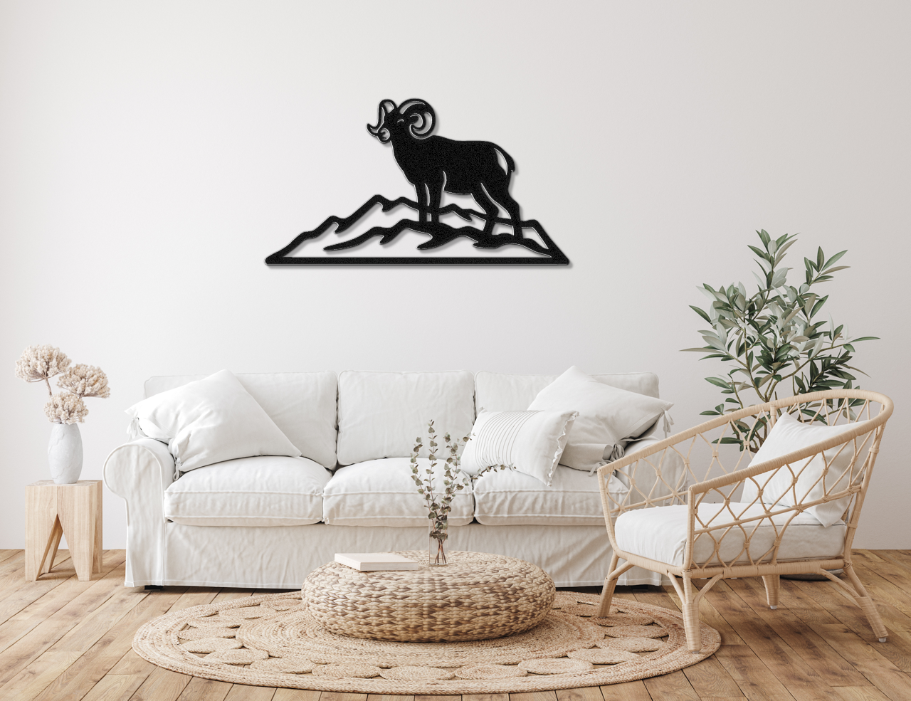 Mountain Bighorn Sheep Metal Wall Art