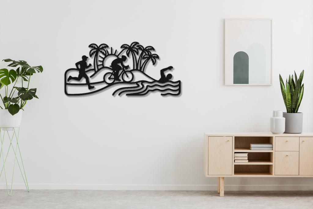 Beach Triathlon Metal Wall Art