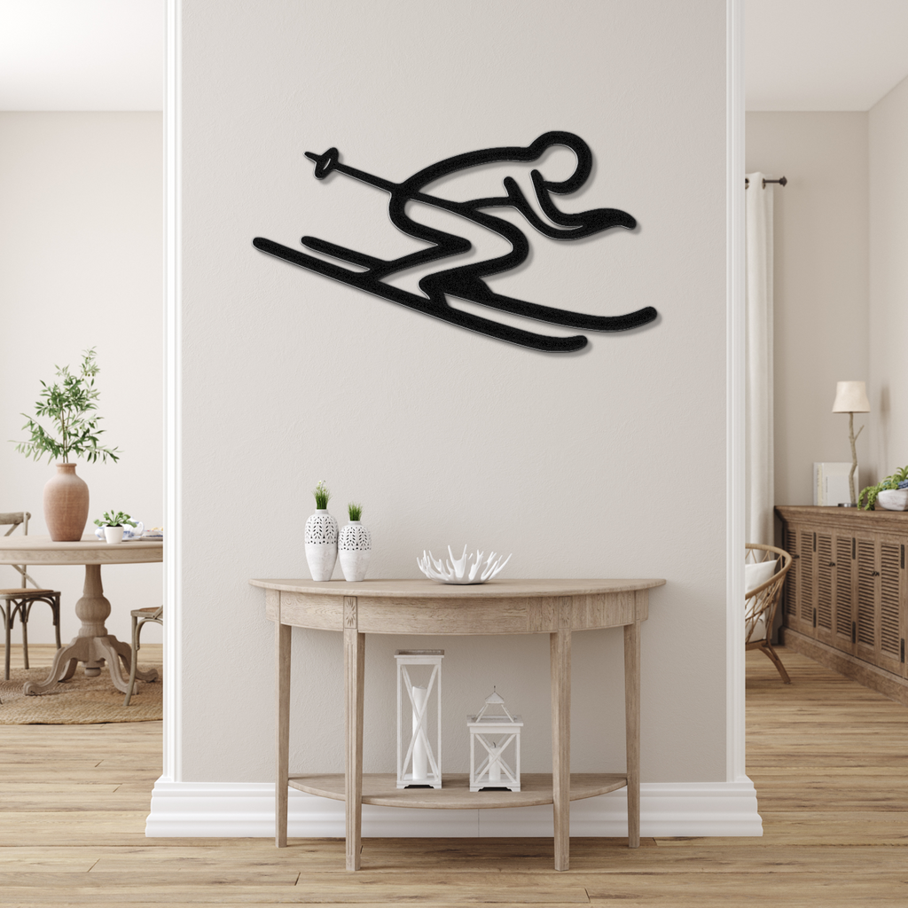 Skiing Metal Wall Art