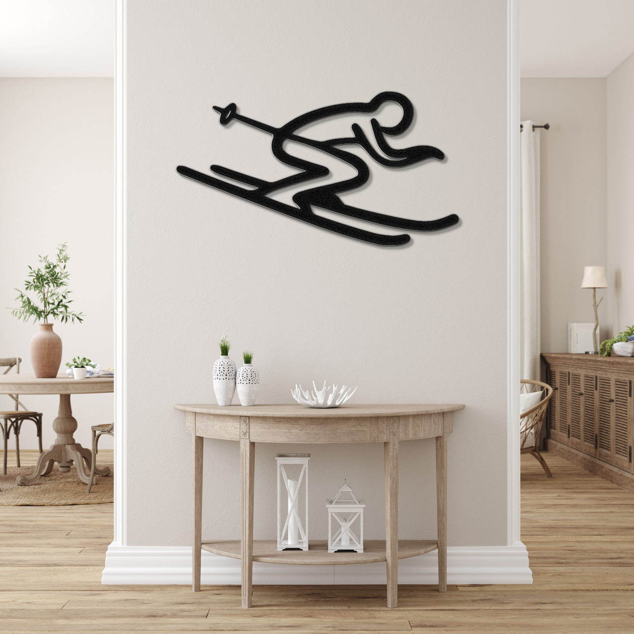 Skiing Metal Wall Art
