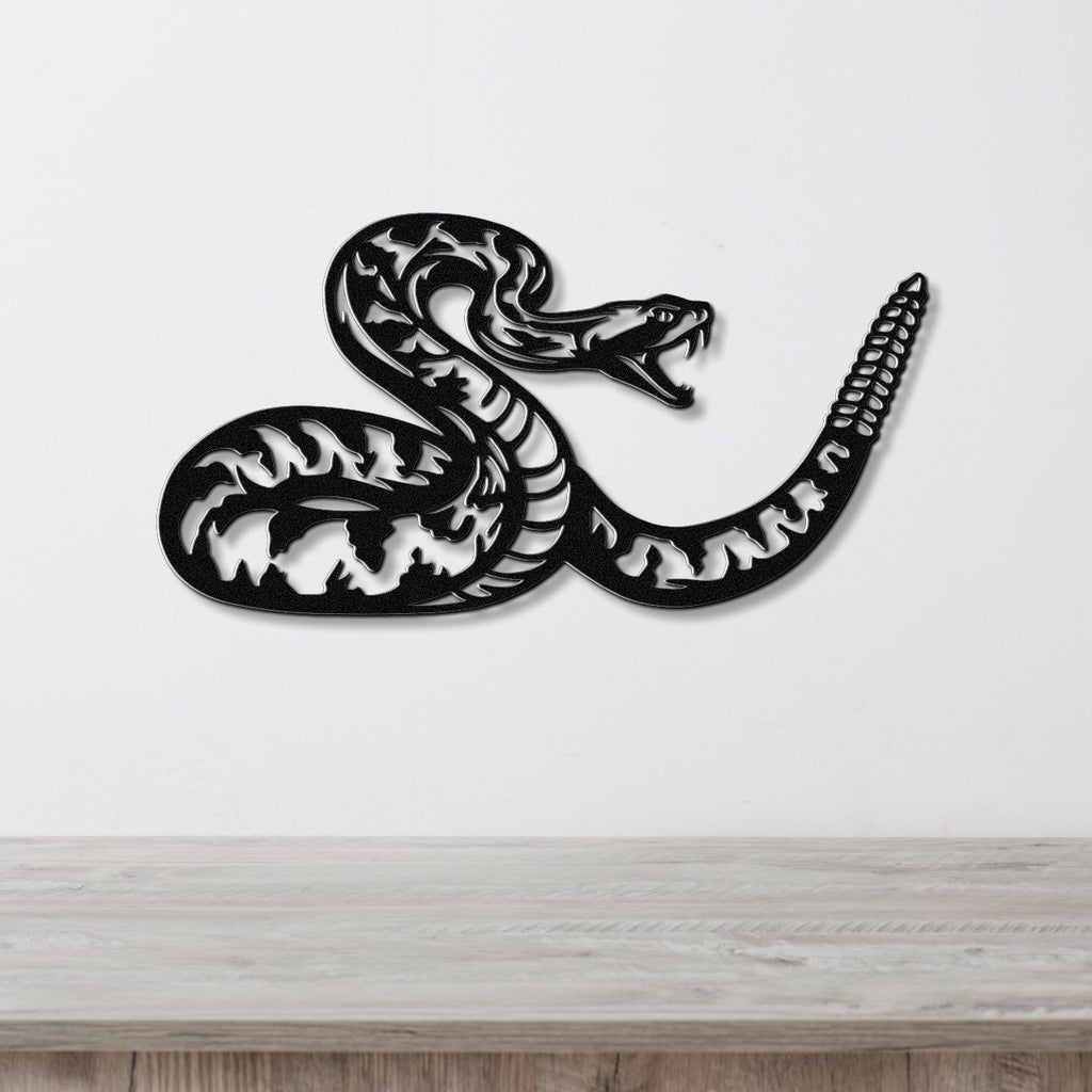 Striking Snake Metal Wall Art