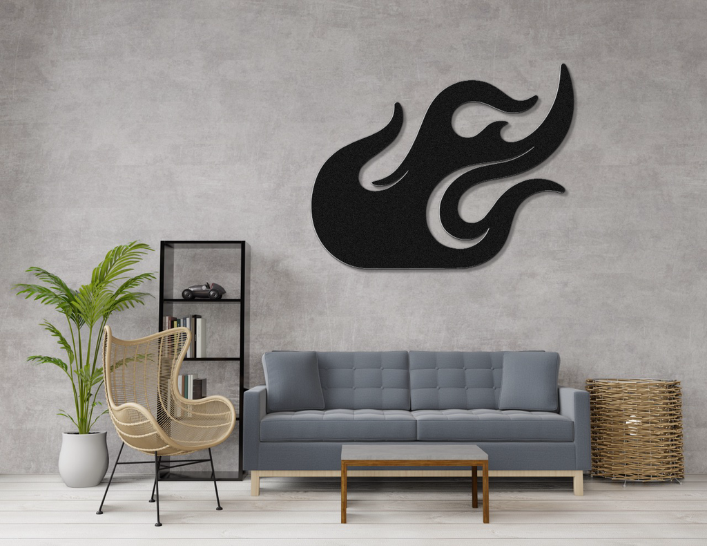 Abstract Fire Metal Wall Art