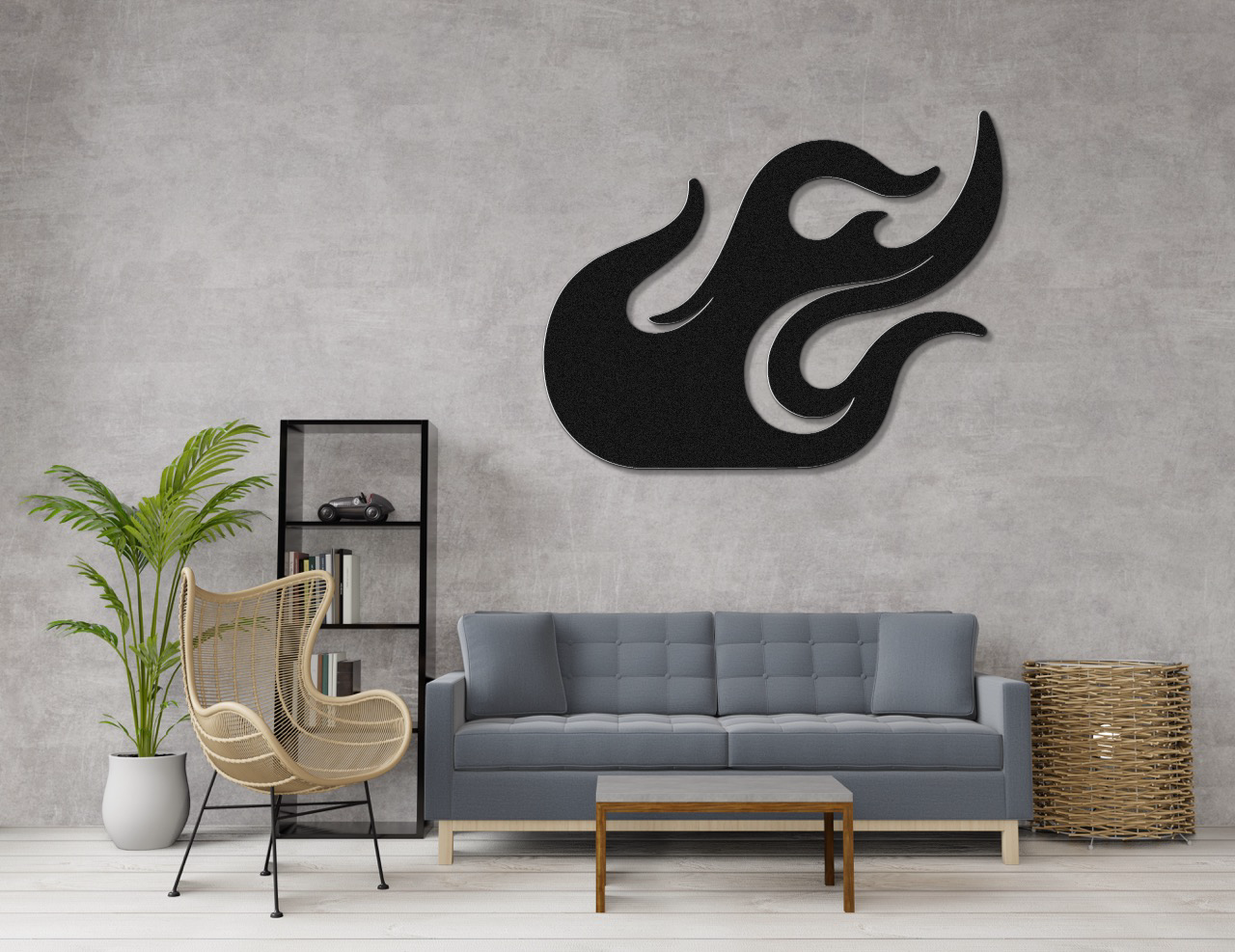 Abstract Fire Metal Wall Art